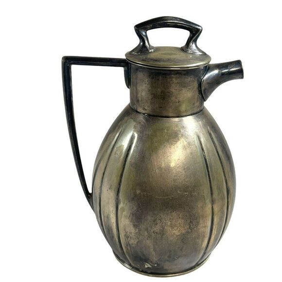 Vintage Teapot Silver Plated MCM Coffee Pitcher L. B. Smith Company Silverplate - Picture 3 of 8
